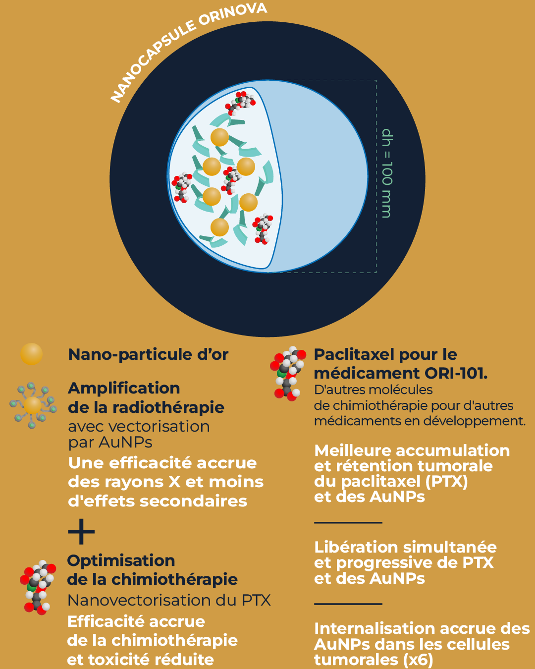 Schema - Une nanoplateforme multimodale (RAD-CHEM-X™)