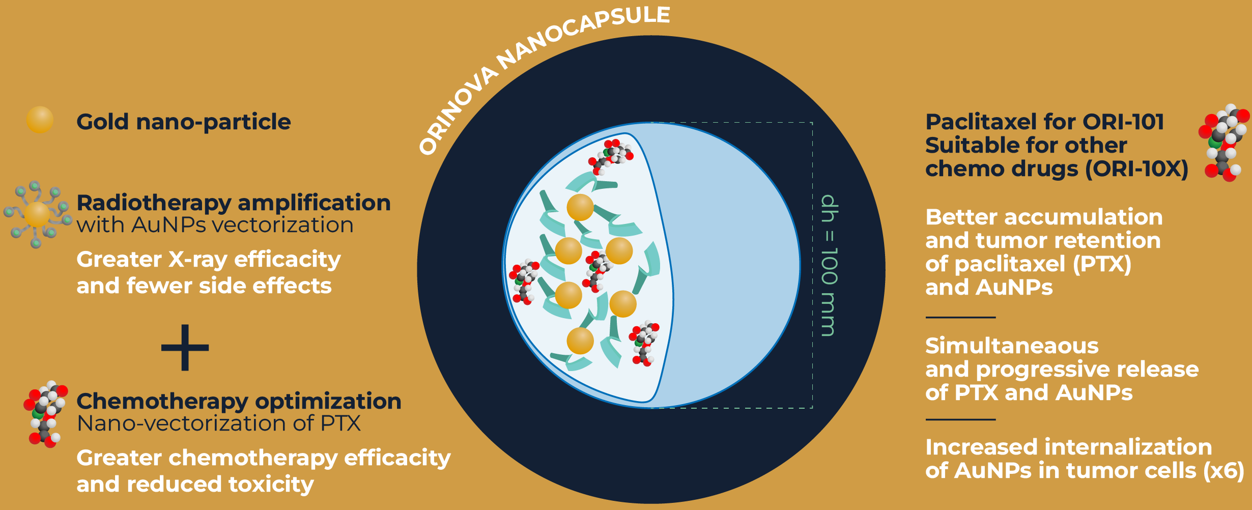 Schema - A multimodality nanoplatform (RADCHM-X) desgined for local precision cancer therapy